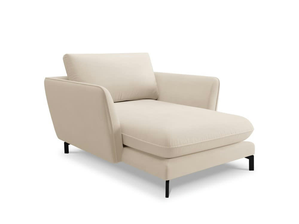 PODIUM - Méridienne 1 place en velours beige