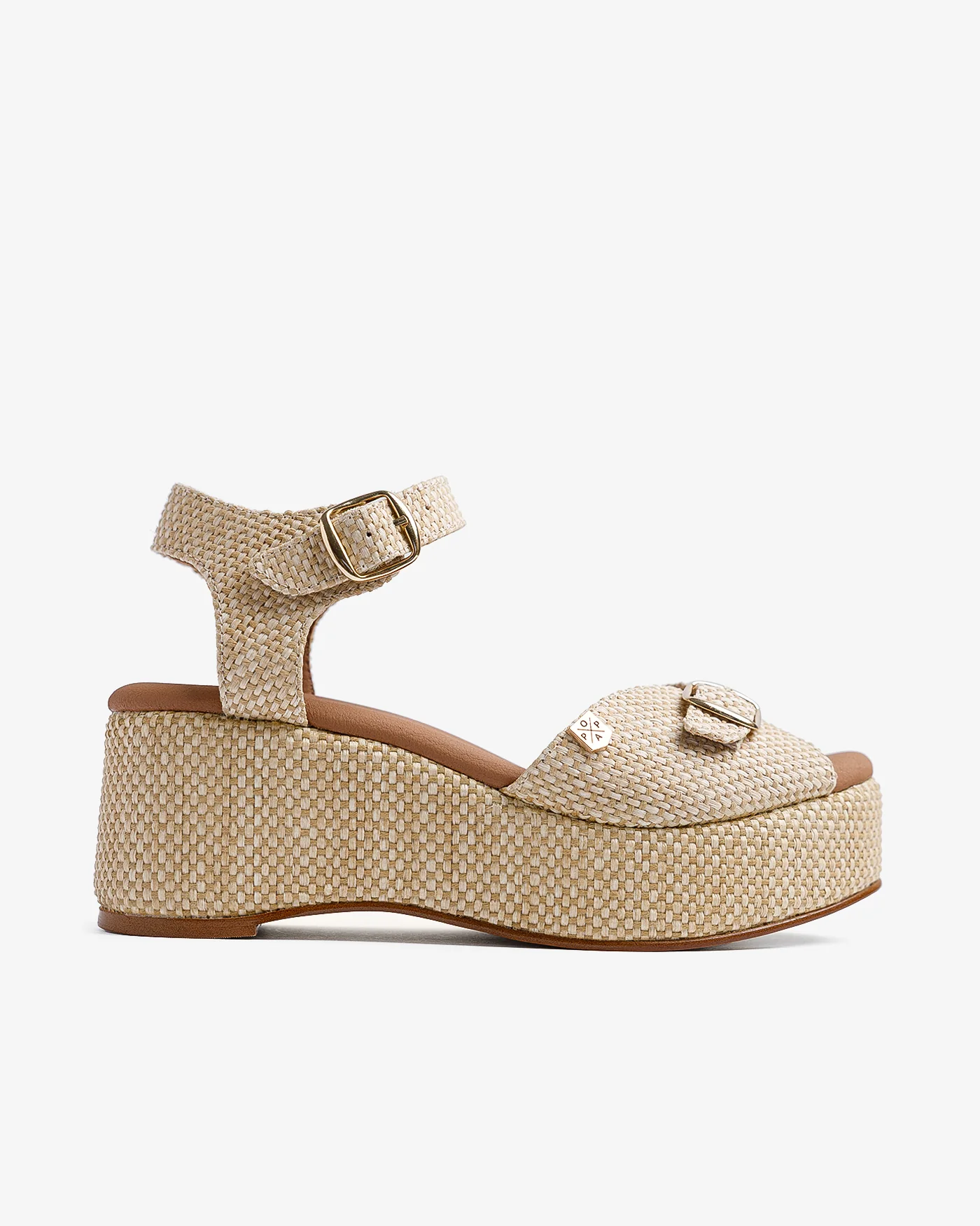 Cuña Muriel Rafia Beige
