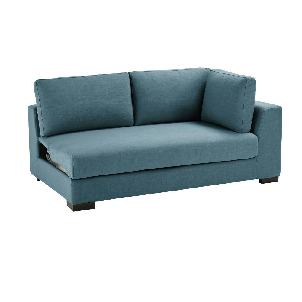 Terence - Accoudoir droit pour canapé modulable 2 places bleu pétrole