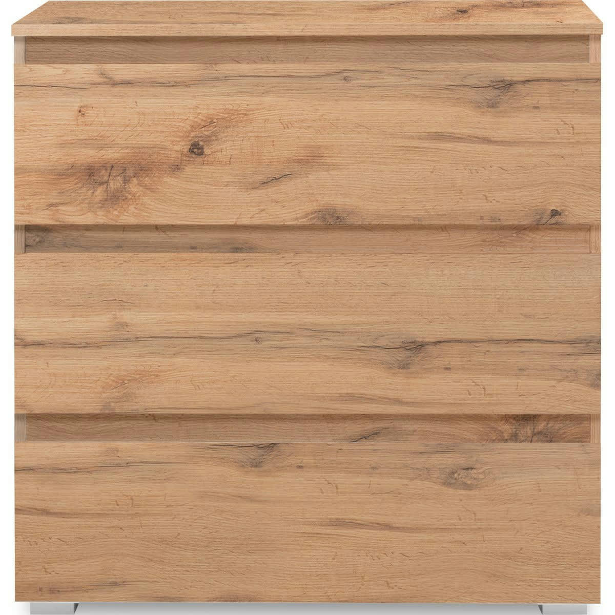 MEDEA - Commode 3 tiroirs effet chêne 80 cm