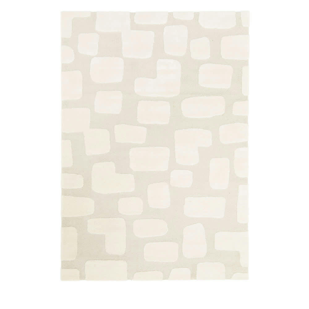 ELIM I - Tapis contemporain à motif géométrique ecru 160x230 cm