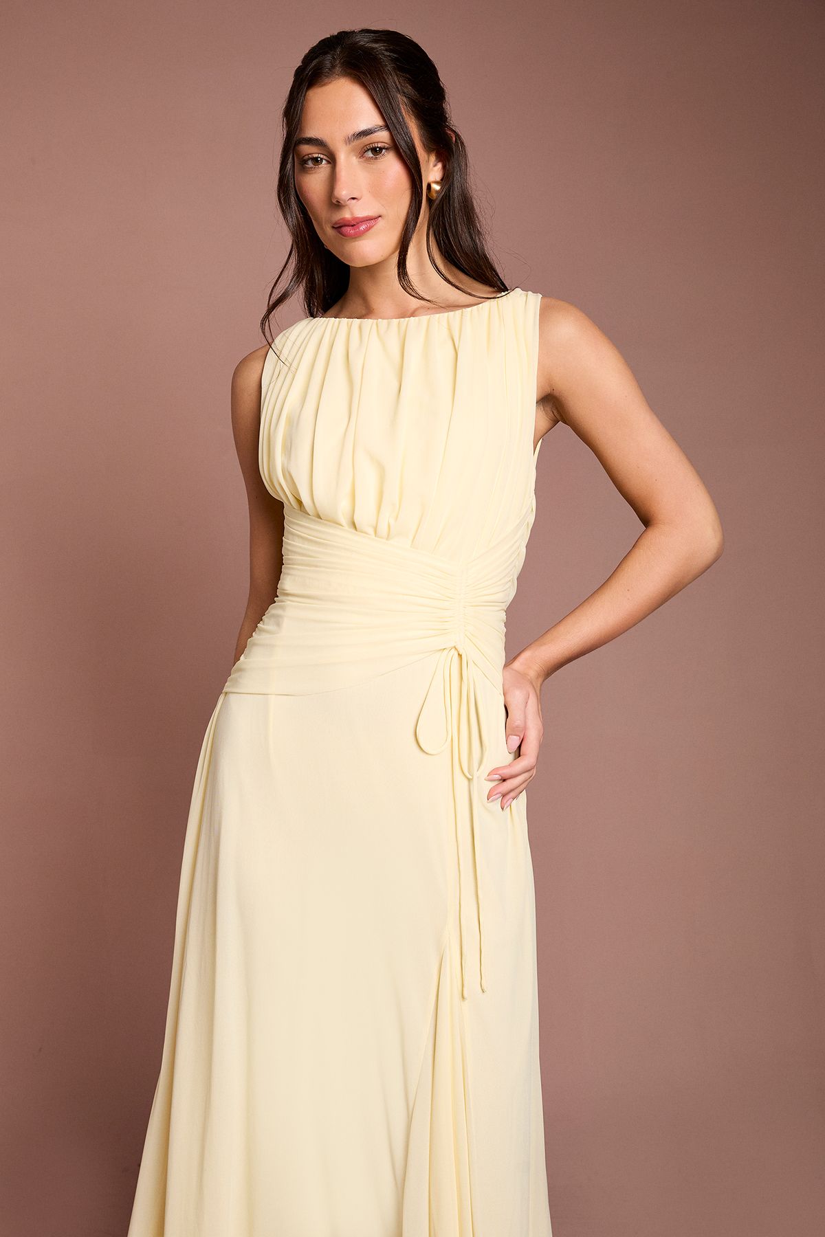 Coast Soft Mesh Cinched Waist Bridesmaid Dress