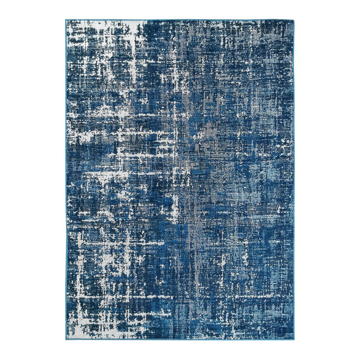 STELLE - Tapis effet patiné vintage bleu 120x170