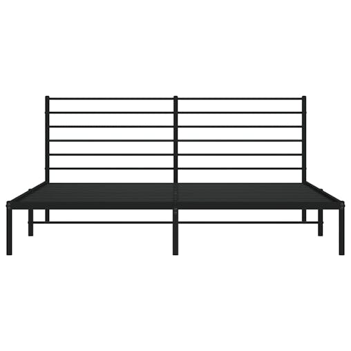NNEVL Metal Bed Frame with Headboard Black 183x203 cm King