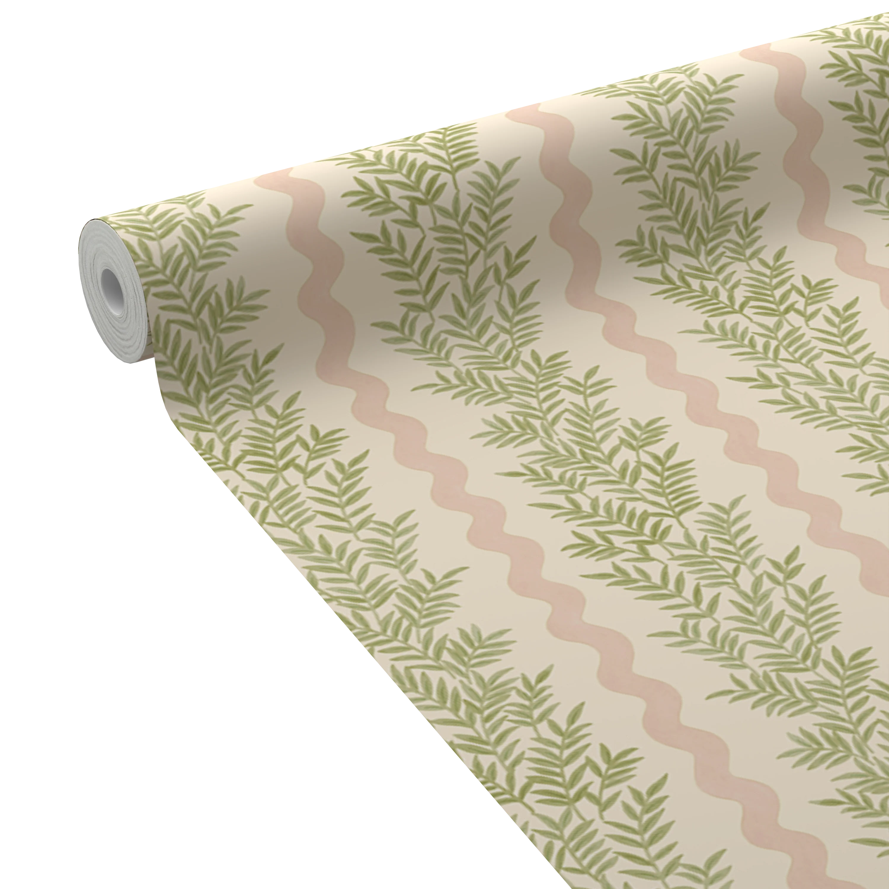 HOLDEN DECOR Papier peint intissé PIPKIN STRIPE vert sauge et rose poudré
