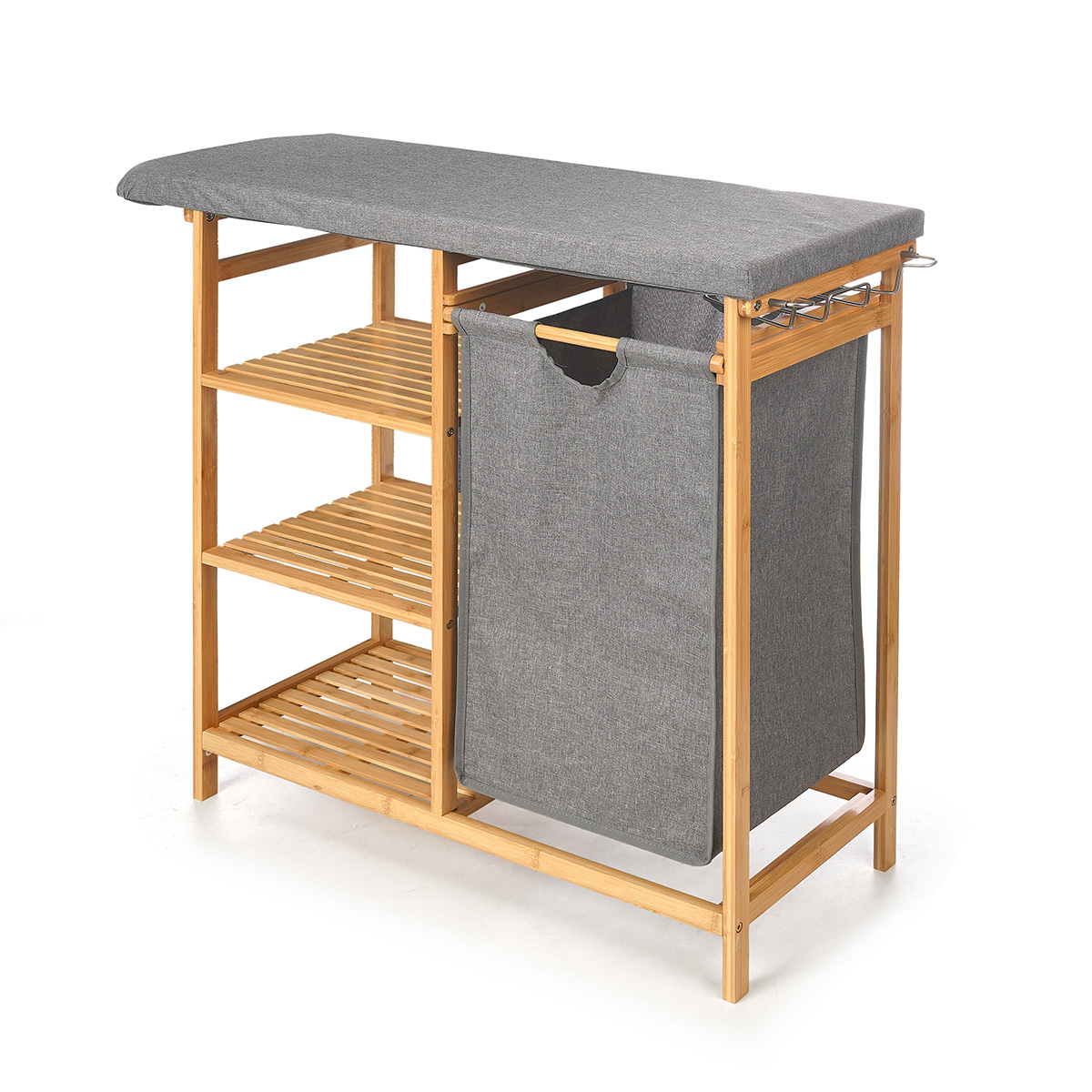 Tábua de engomar com móvel e gavetas cinza