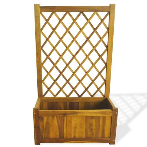 NNEVL Garden Raised Bed with Trellis Solid Acacia Wood