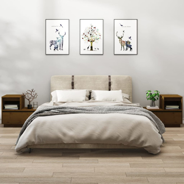 2x Szafka Nocna Stolik z Szufladą Do Sypialni 60x34x51 cm