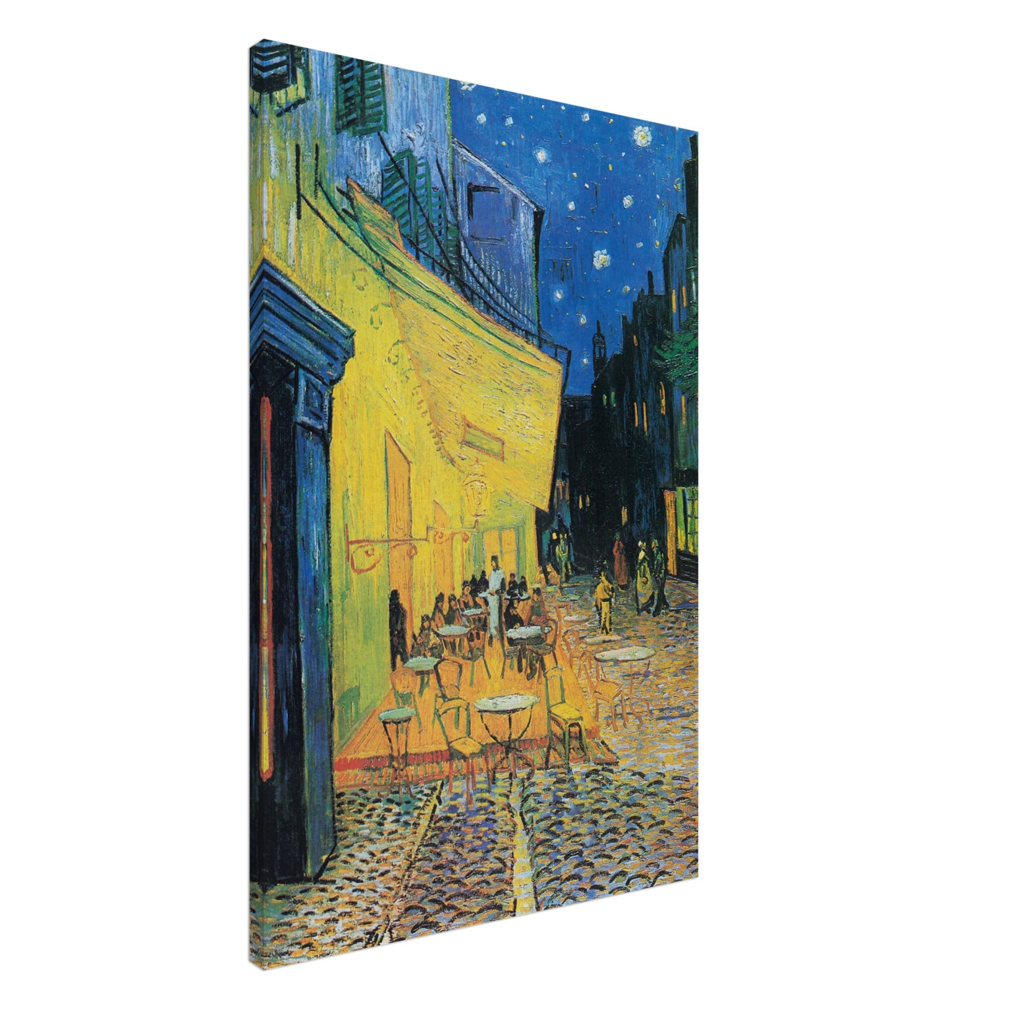 Artfulprints Canvas Vincent van Gogh – Caféterras bij nacht canvas - 60x90 cm - Geel