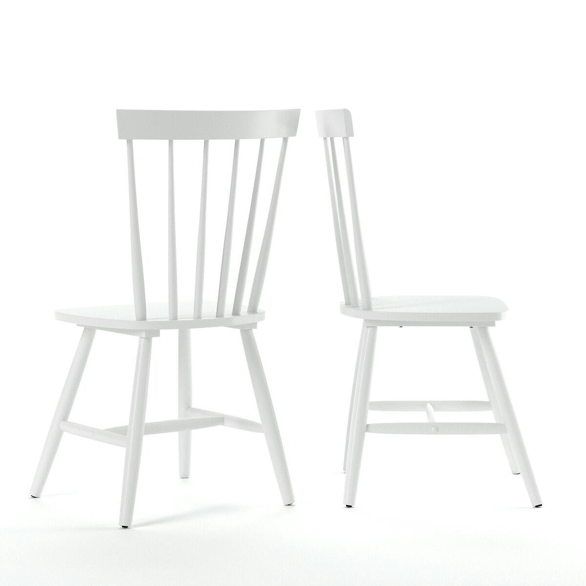 Lot de 2 chaises à barreaux hévéa massif, JIMI