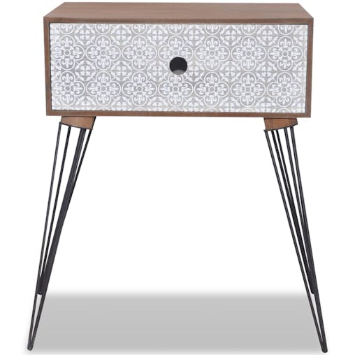 NNEVL Nightstands with Drawer 2 pcs Brown