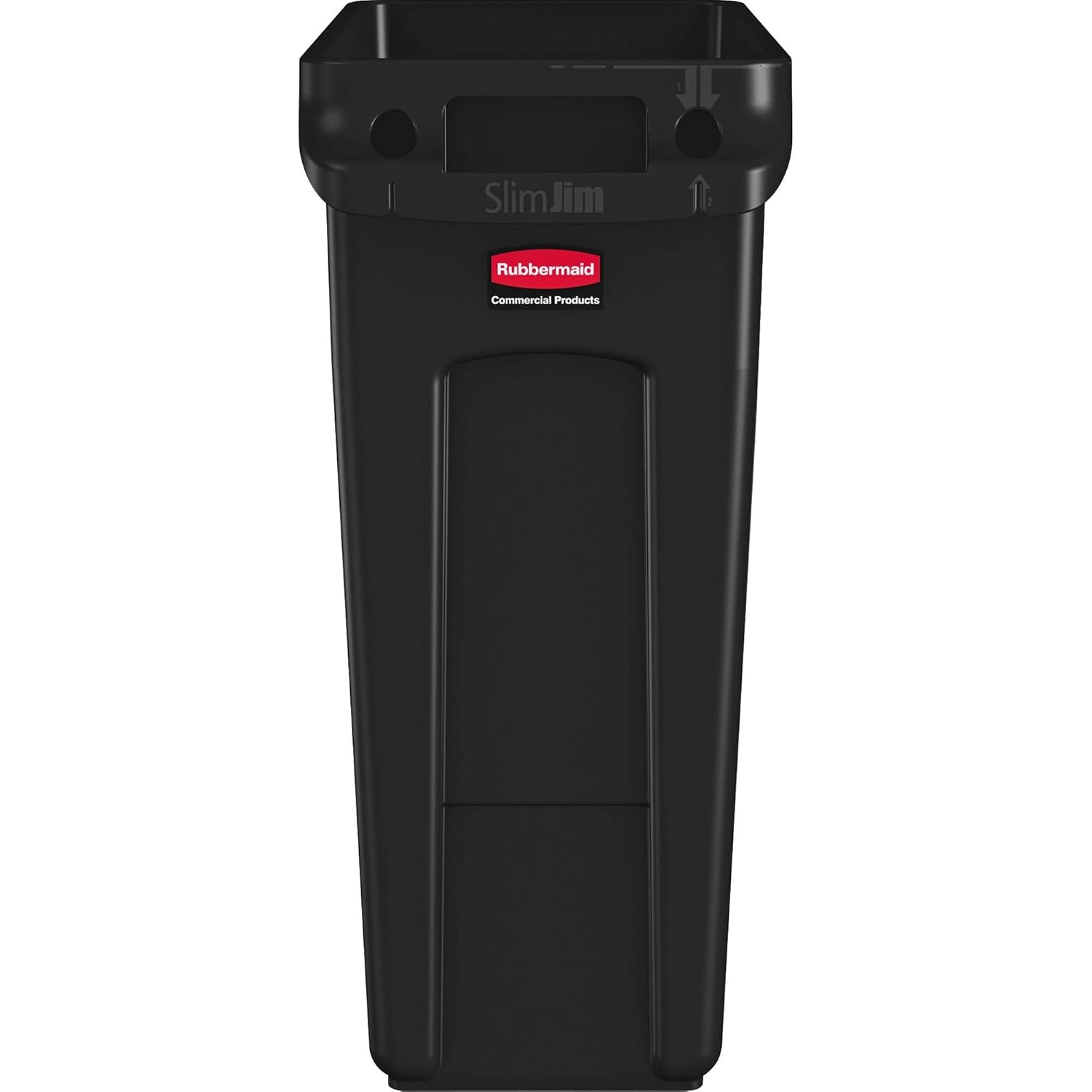 Rubbermaid Commercial Products Slim Jim Trash/Garbage Can with Venting Channels 16-Gallon Black for Kitchen/Office/Workspace Pack of 4