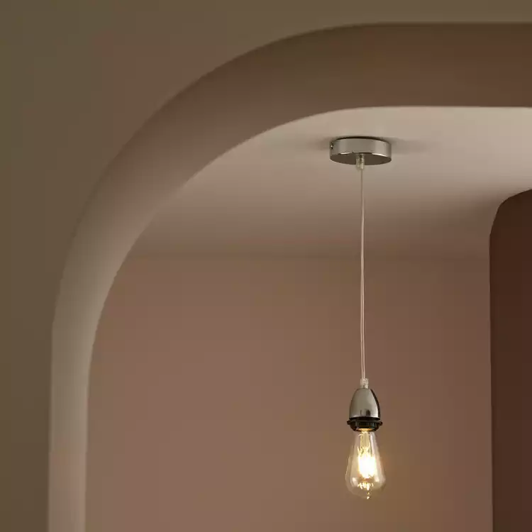 Habitat Metal Pendant Light - Polished Chrome