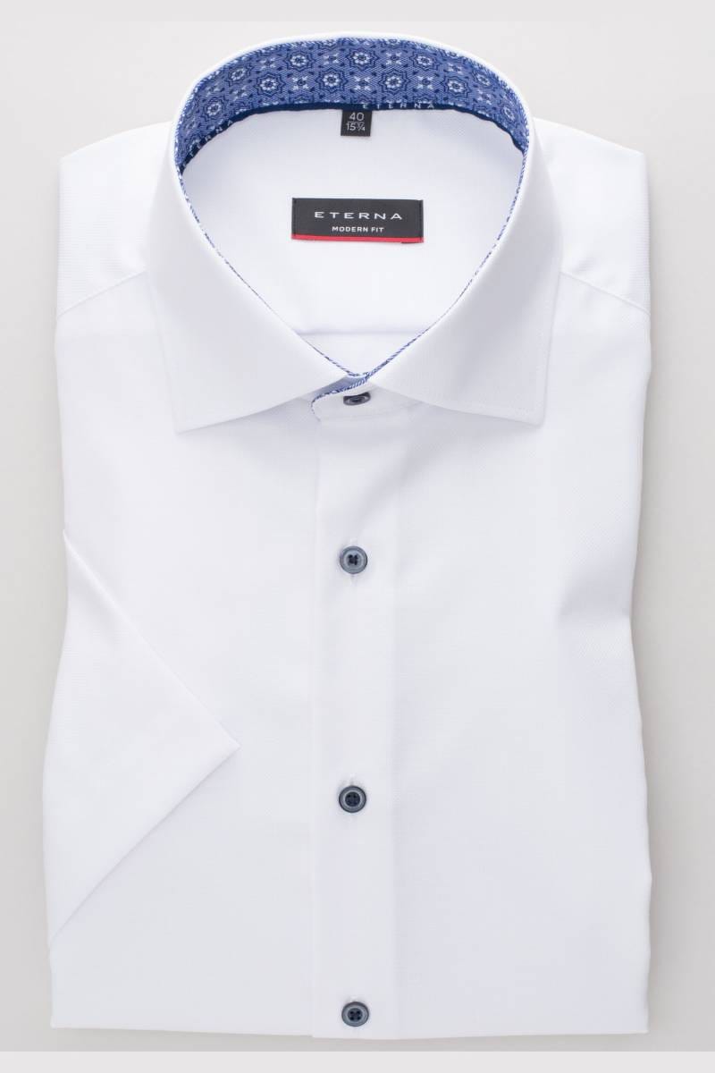 ETERNA Modern Fit Hemd weiss, Strukturiert