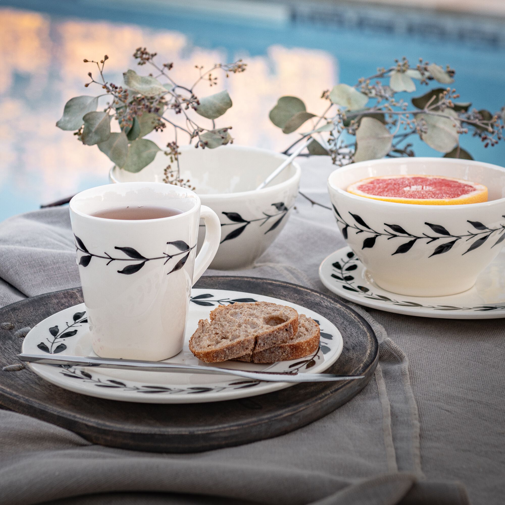 KISSOS - Assiette à dessert en faïence D22cm - blanc