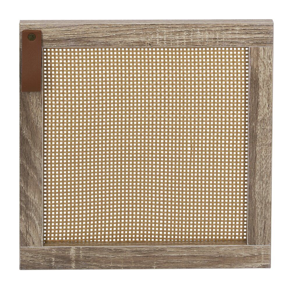 Porte cannage Box Cube 32,2xH32,2x1,2cm bois marron
