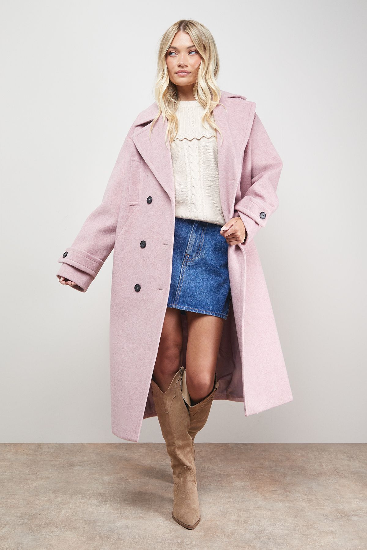 Oasis Brushed Relaxed Reefer Coat