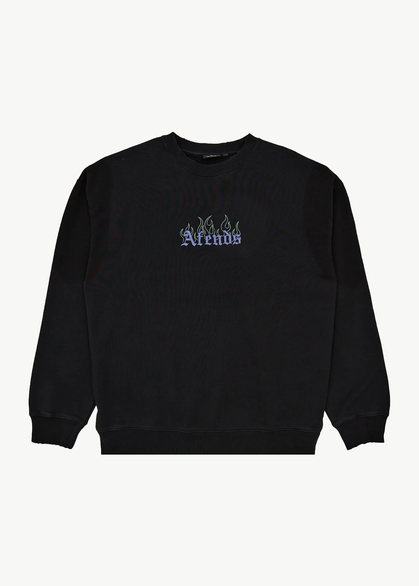 AFENDS Mens Temporal - Heavyweight Crew Neck - Stone Black