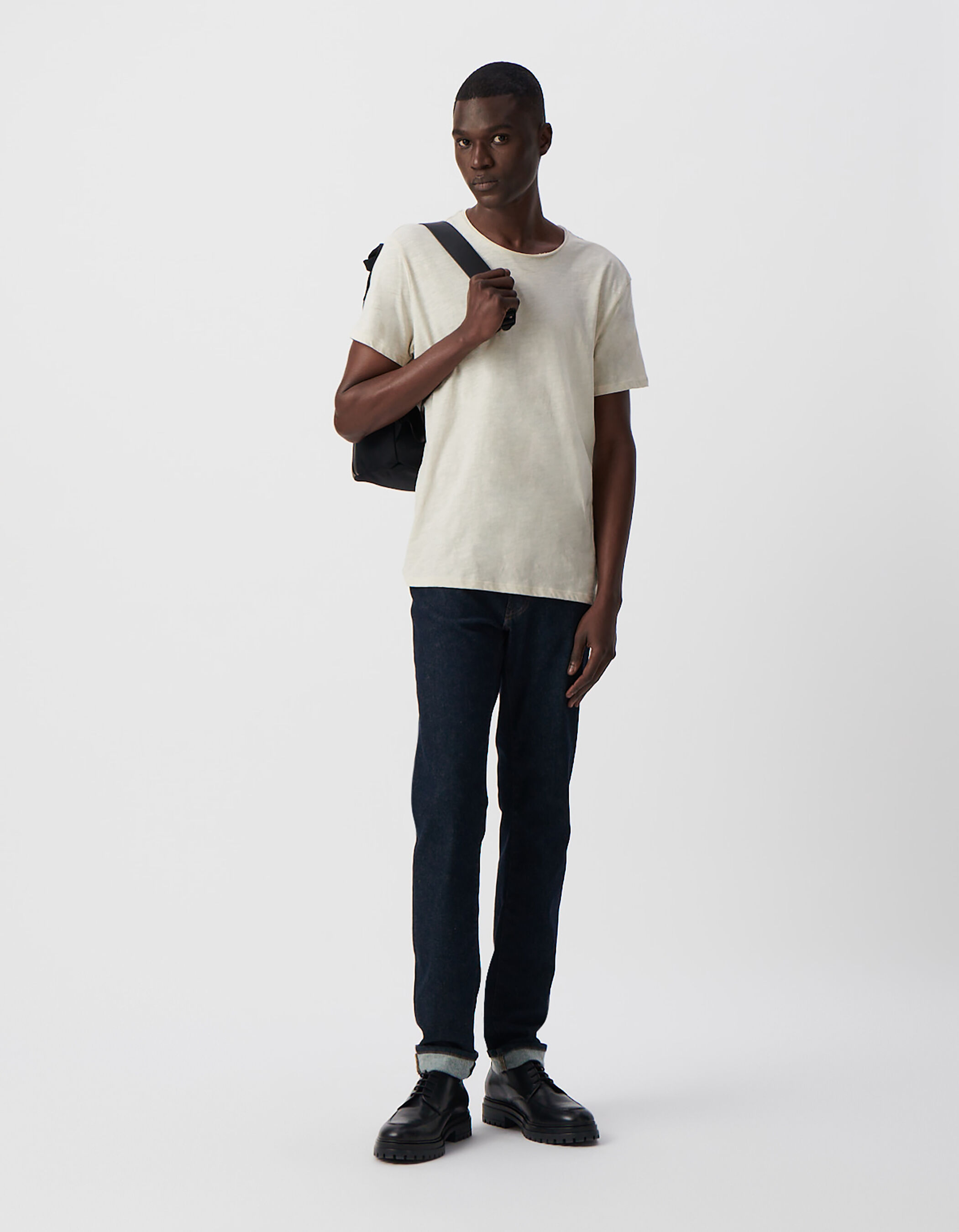 T-shirt L'Essentiel stuck coton bio col rond Homme