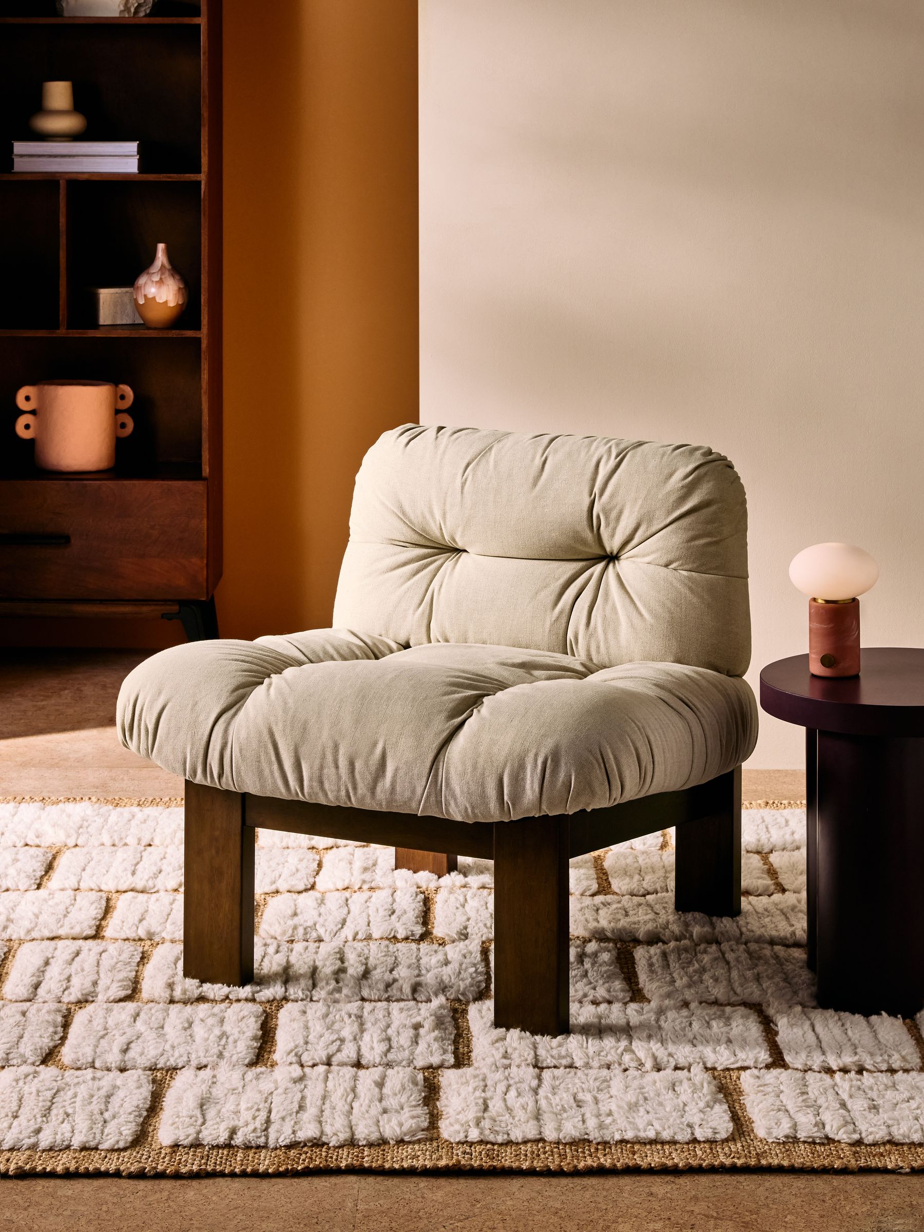 Fran Accent Chair in Natural Linen Cotton Linen Blend