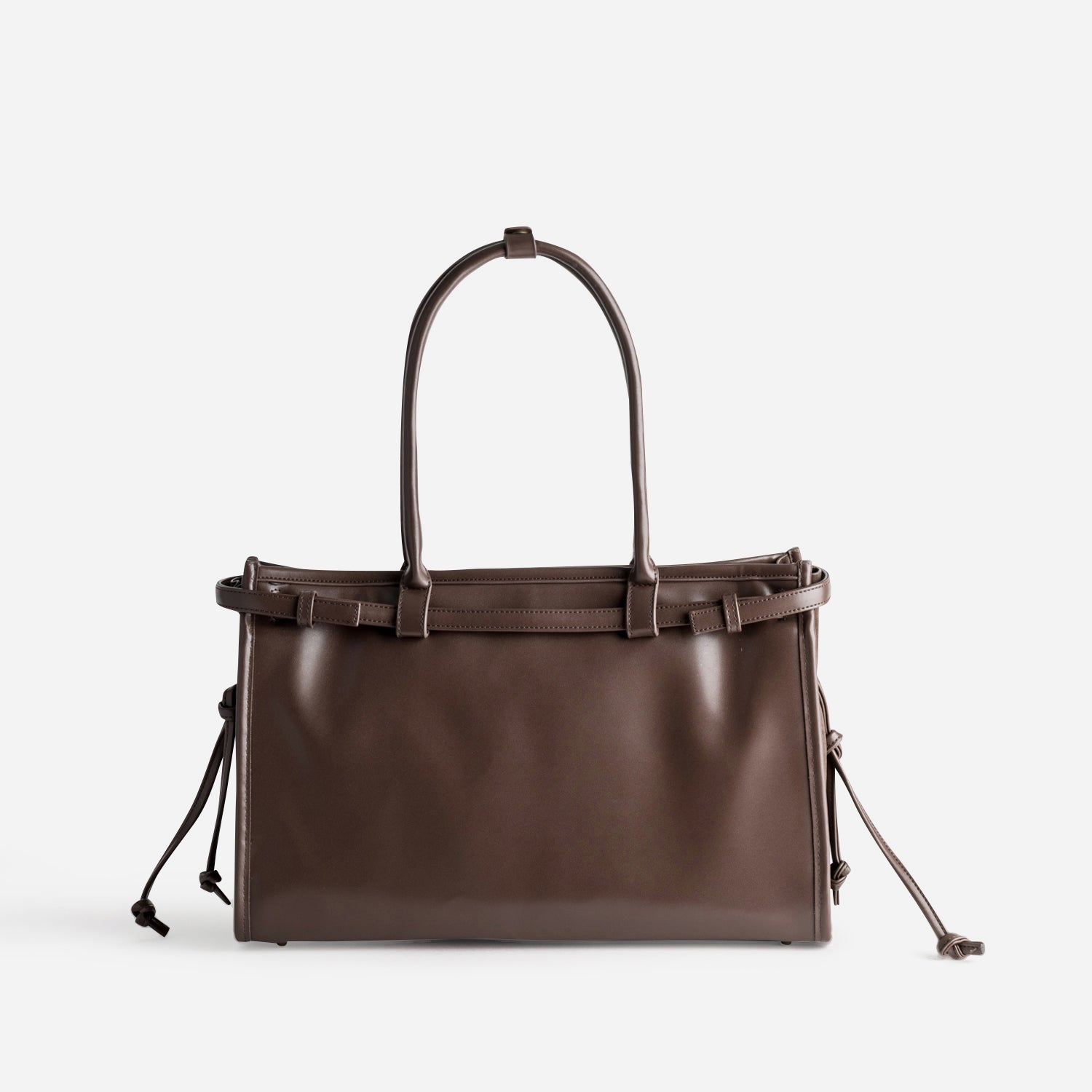 Sac à main marron bi-matière