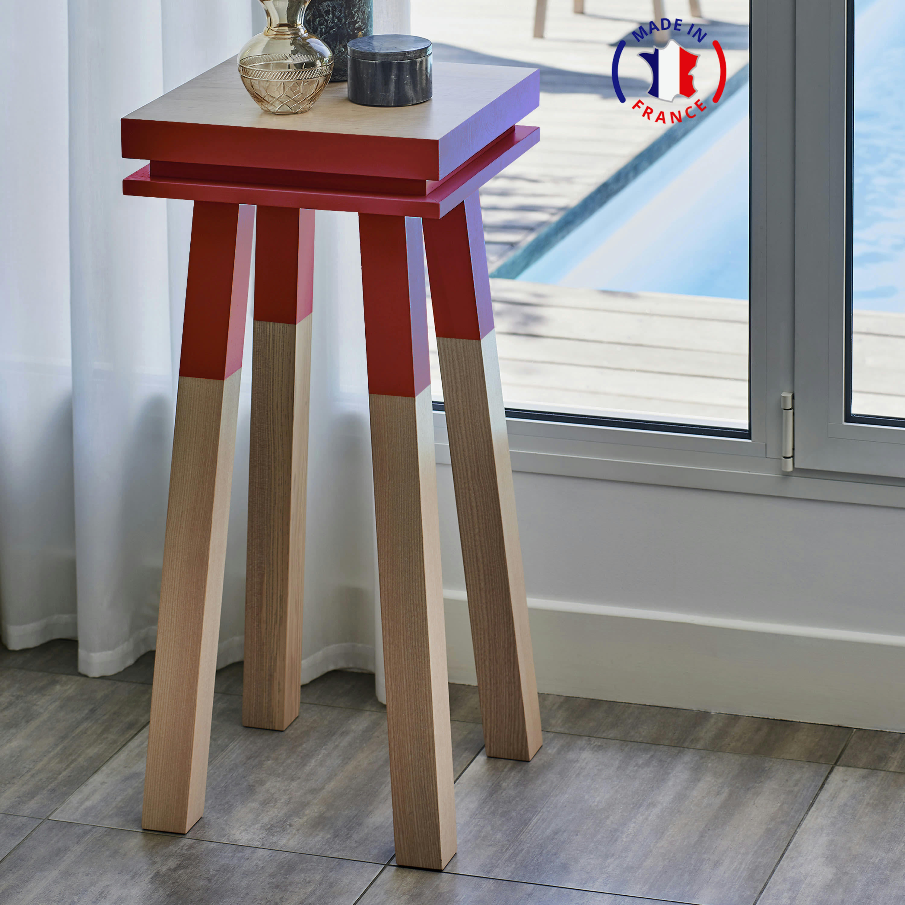 EGEE - Stèle Guéridon plateau 40 cm, 100%  frêne massif