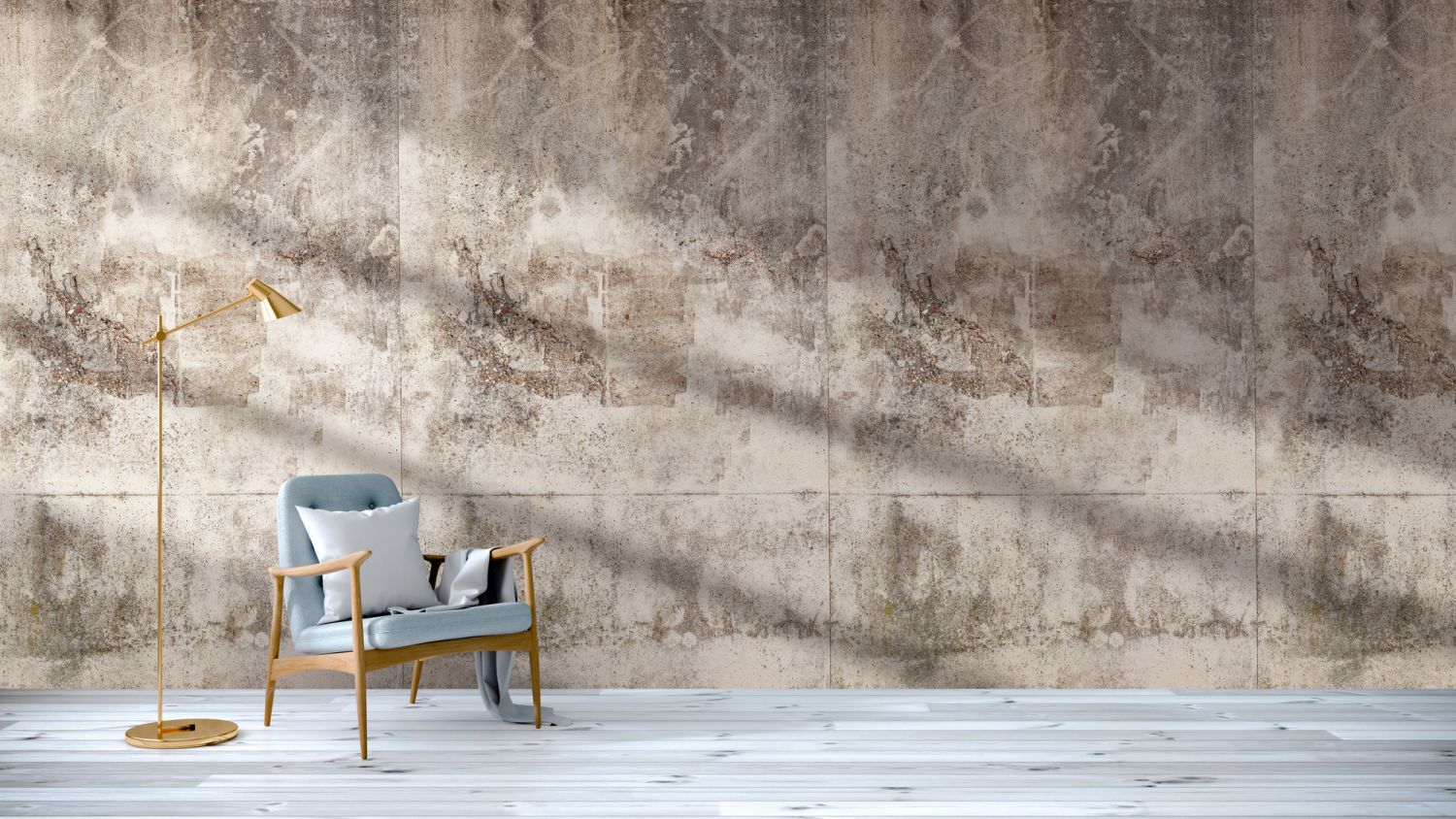 One Wall one Role fotobehang betonlook grijs en wit - 159 x 280 cm - AS-383391
