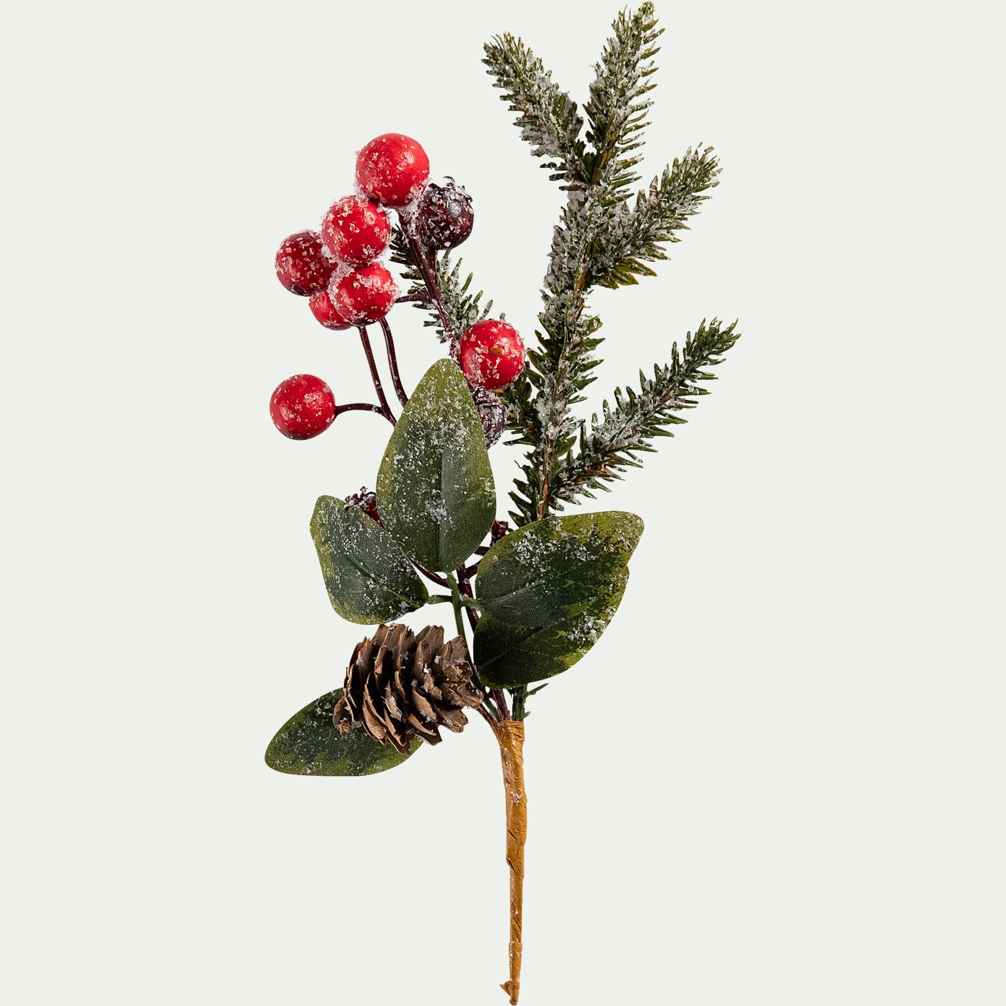 PALESSE - Branchage de Noël artificiel à piquer H24cm - vert