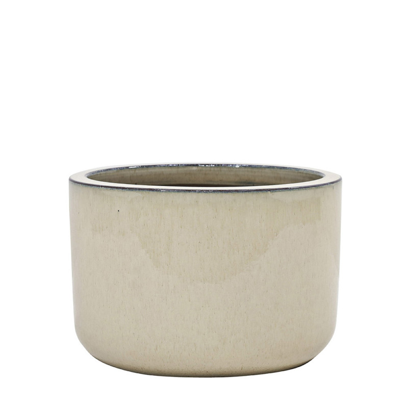 Pot en terre cuite Glazed crème Ø 18 x 12 cm