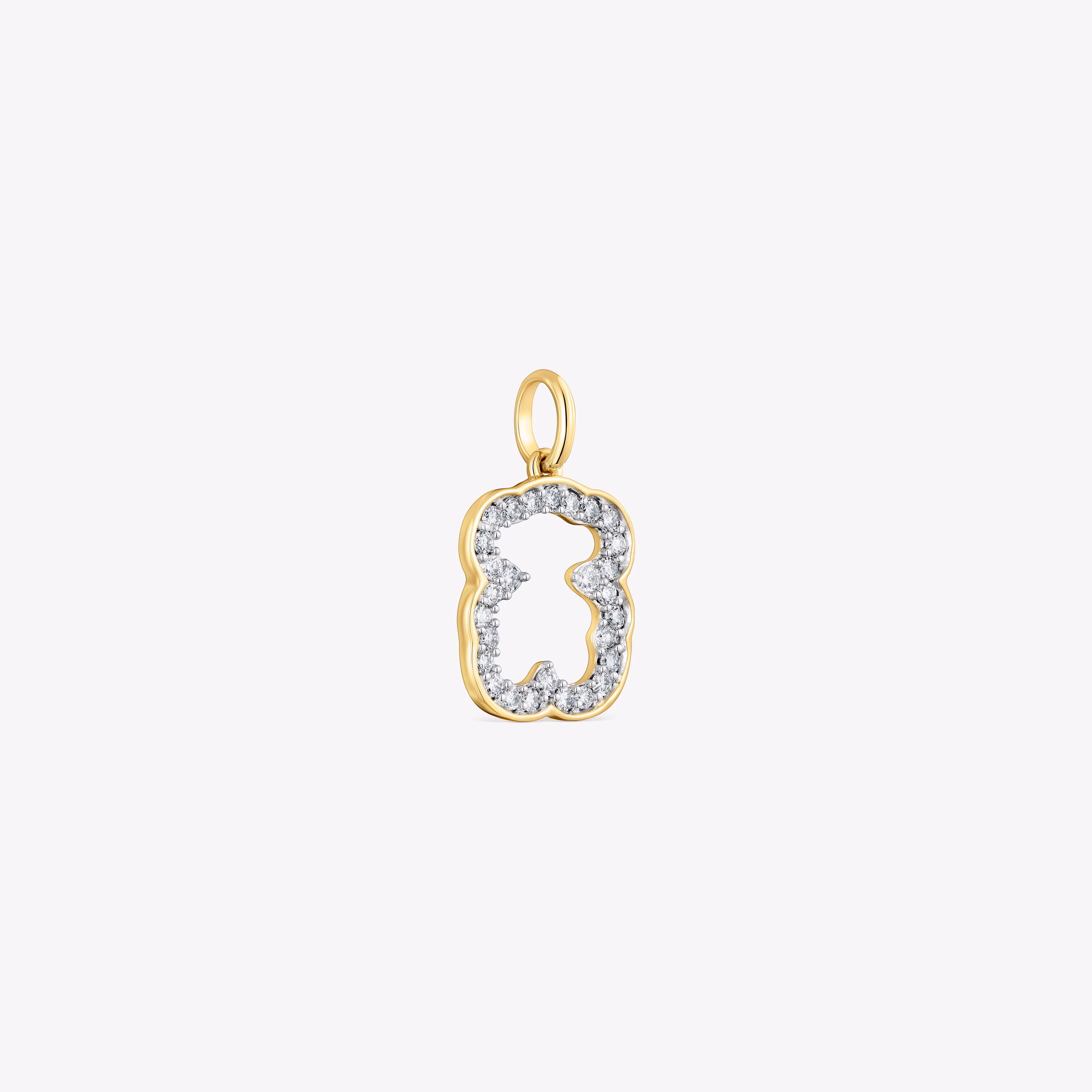 Colgante oso de oro de 14 kt y diamantes Medallions