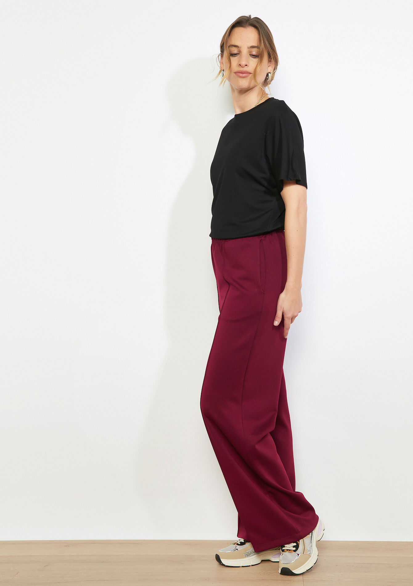 Hoog taille wijde broek