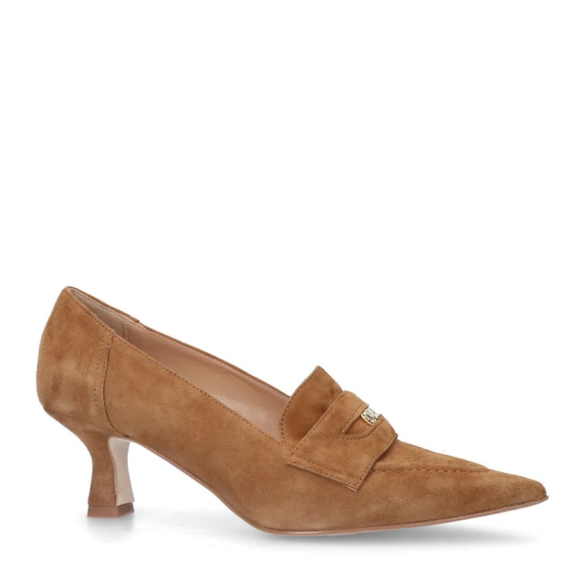 Manfield Beige suède pumps