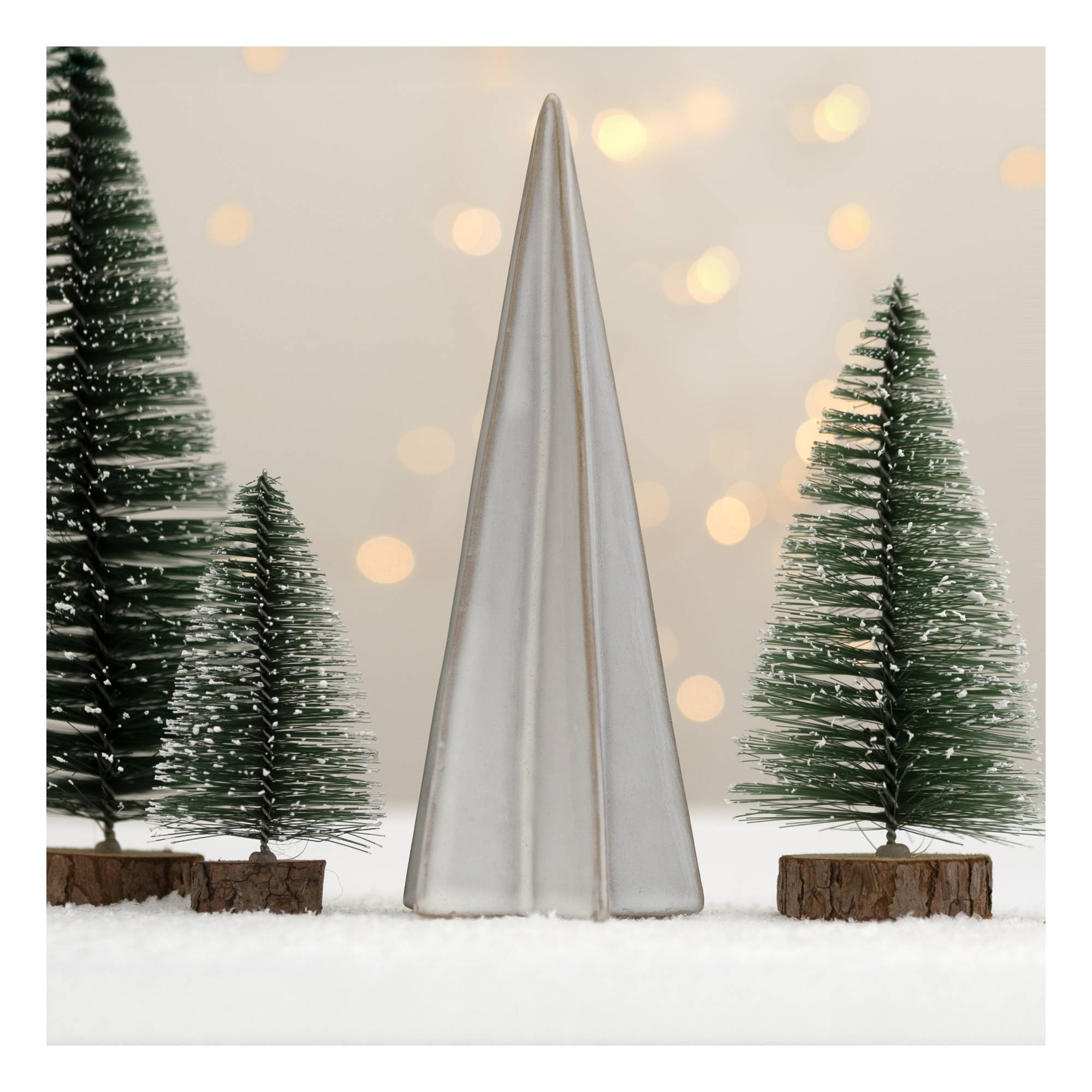 Ceramic Beige Modern Tree Decoration 18cm