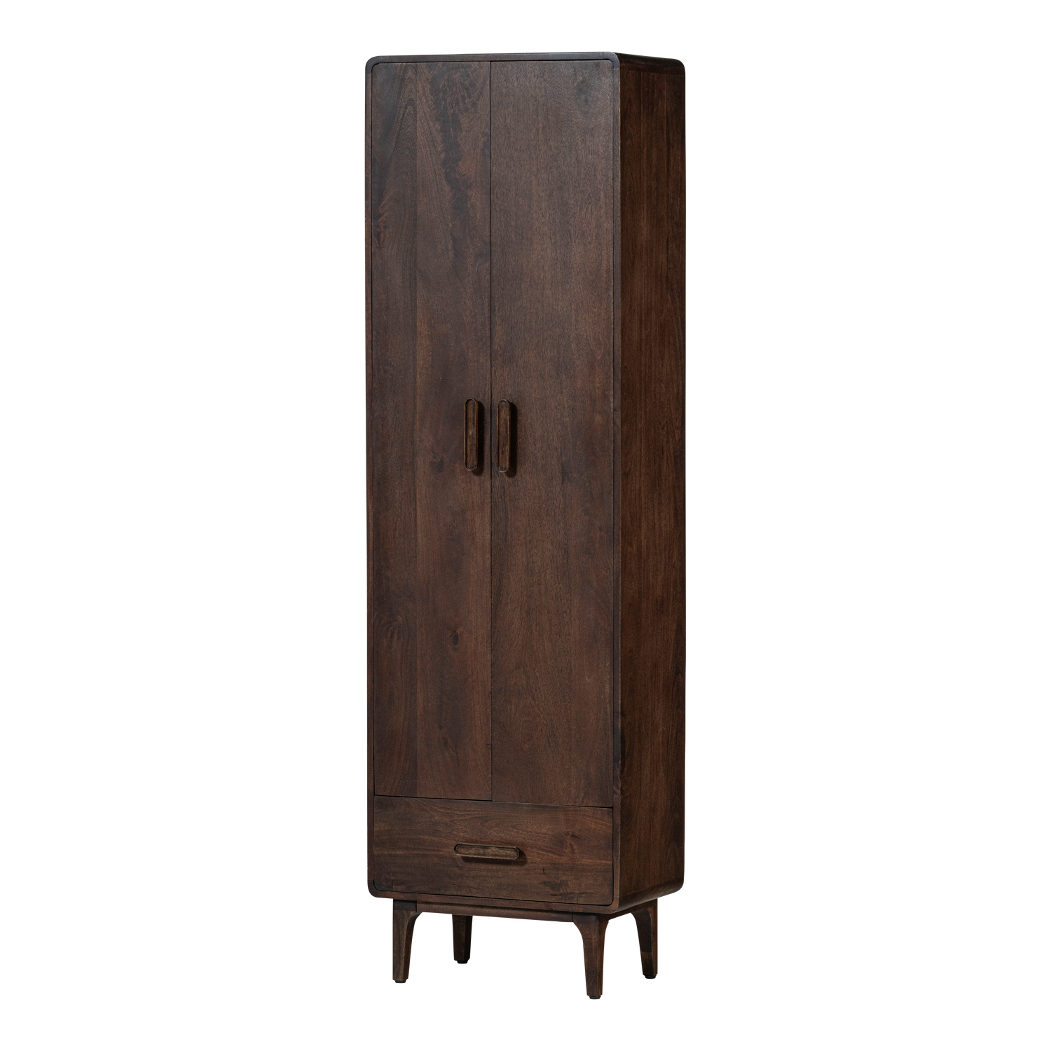 WOOOD Liya Hoge Kast - Mangohout - Donkerbruin - 200x60x35