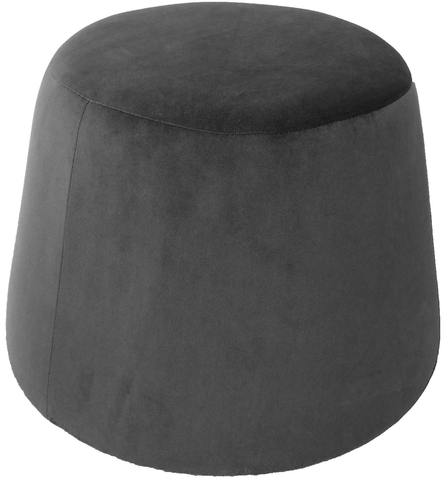 - Pouf en velours dome gris