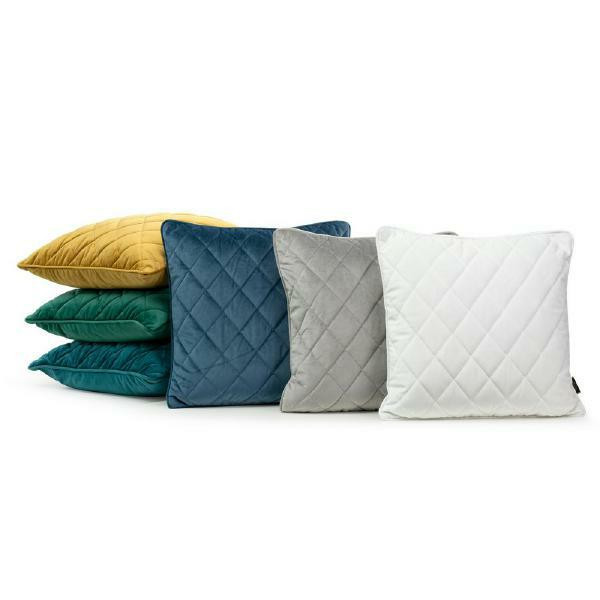 Poszewka 45x45 Velvet 27 G biała welurowa geometryczna
