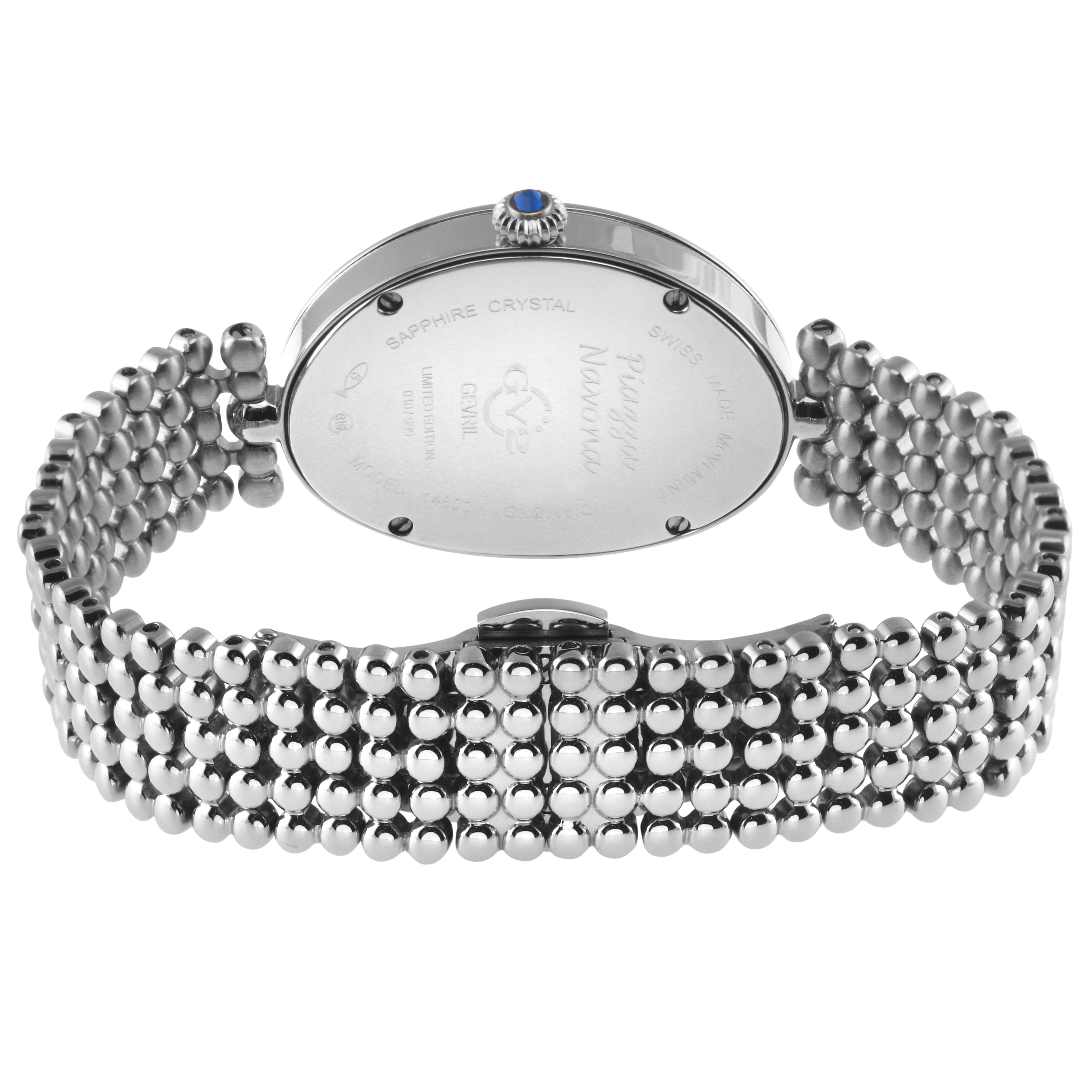 GV2 Piazza Navona, Swiss Quartz Watch, White Dial, 316L Stainless Steel, and Sapphire Crystal