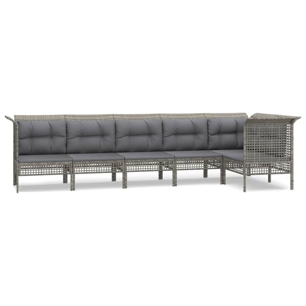 Zestaw wypoczynkowy do ogrodu Szary Technorattan 3x hjørne   3x sofa