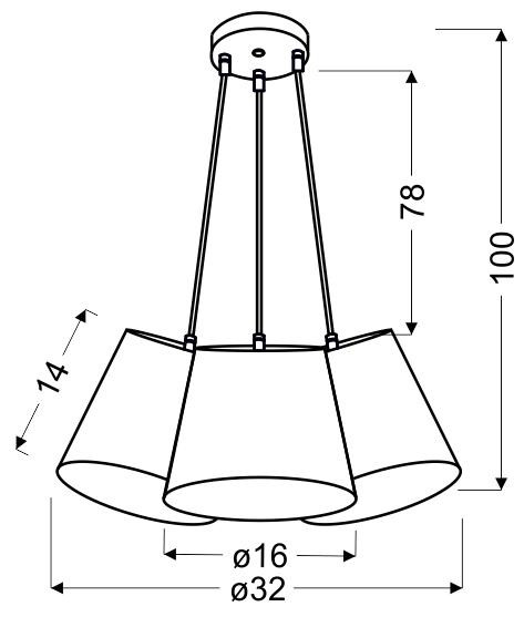 Lampa wisząca biała wielokolorowy RIVER 3xE27x40W Candellux