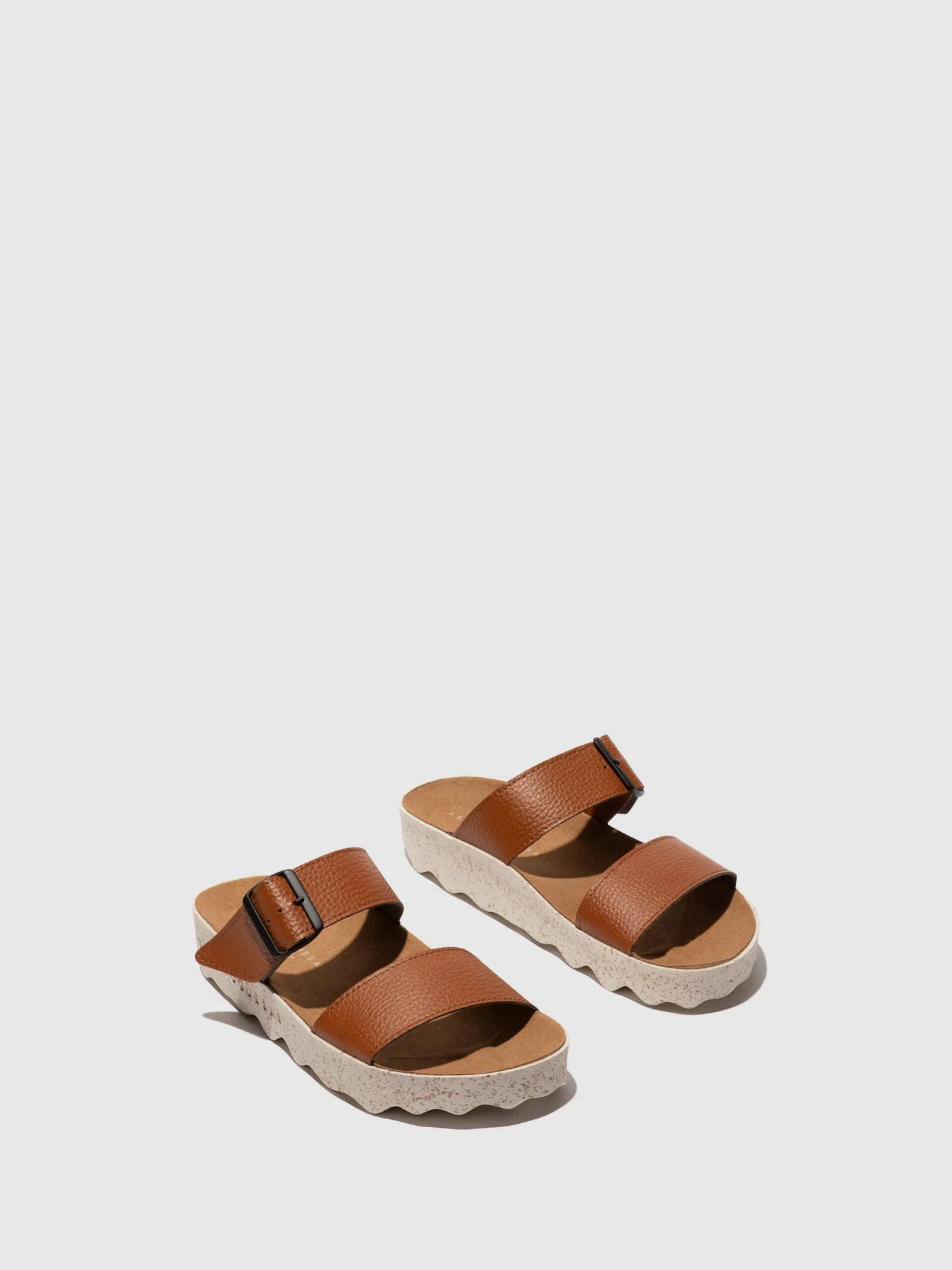 Sandálias com Tiras em Castanho Claro