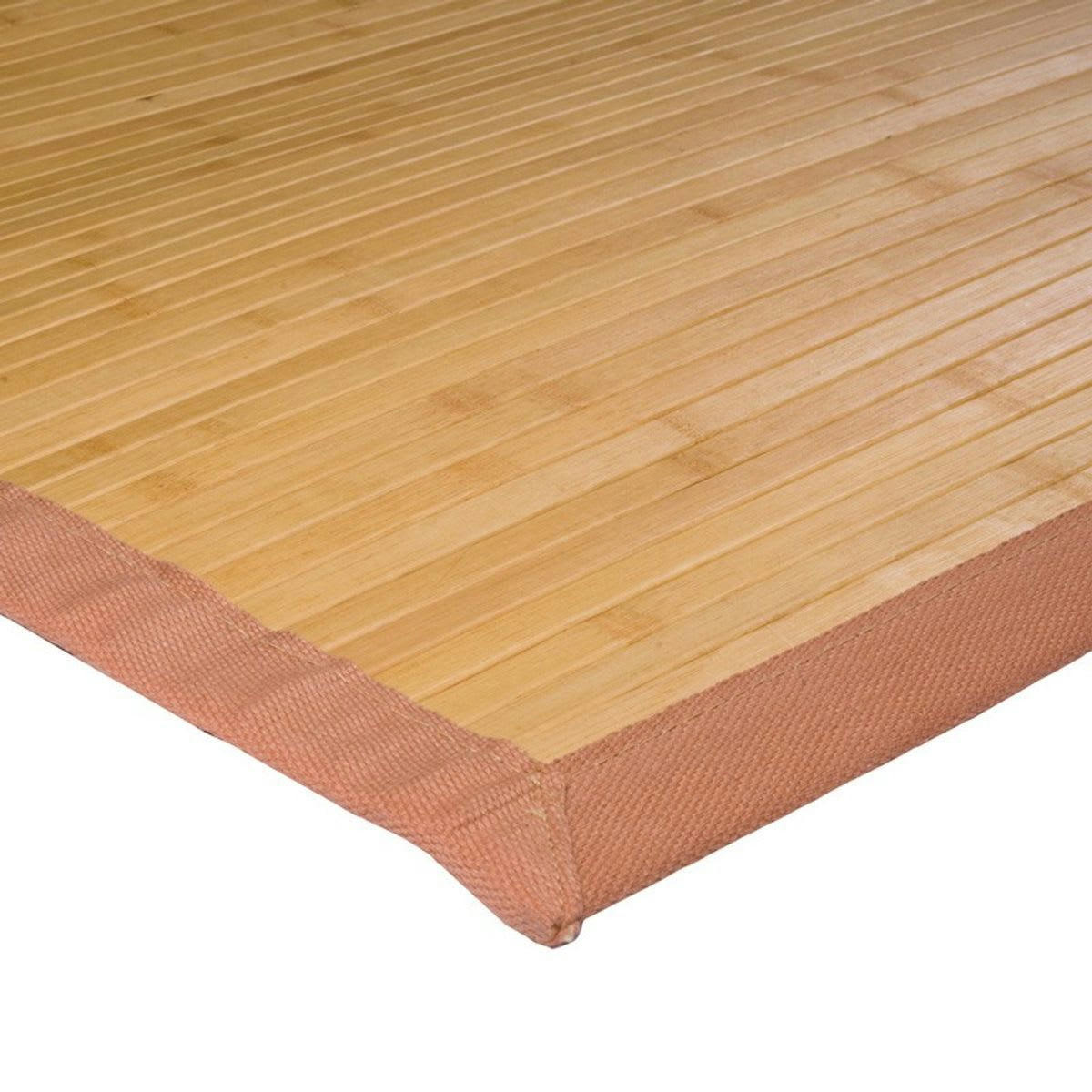 SOLO - Tapis en bambou larges lattes et ganse naturel 160x230