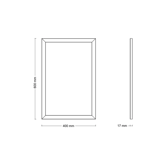 Spiegel, LxB: 40x60 cm, silberfarben