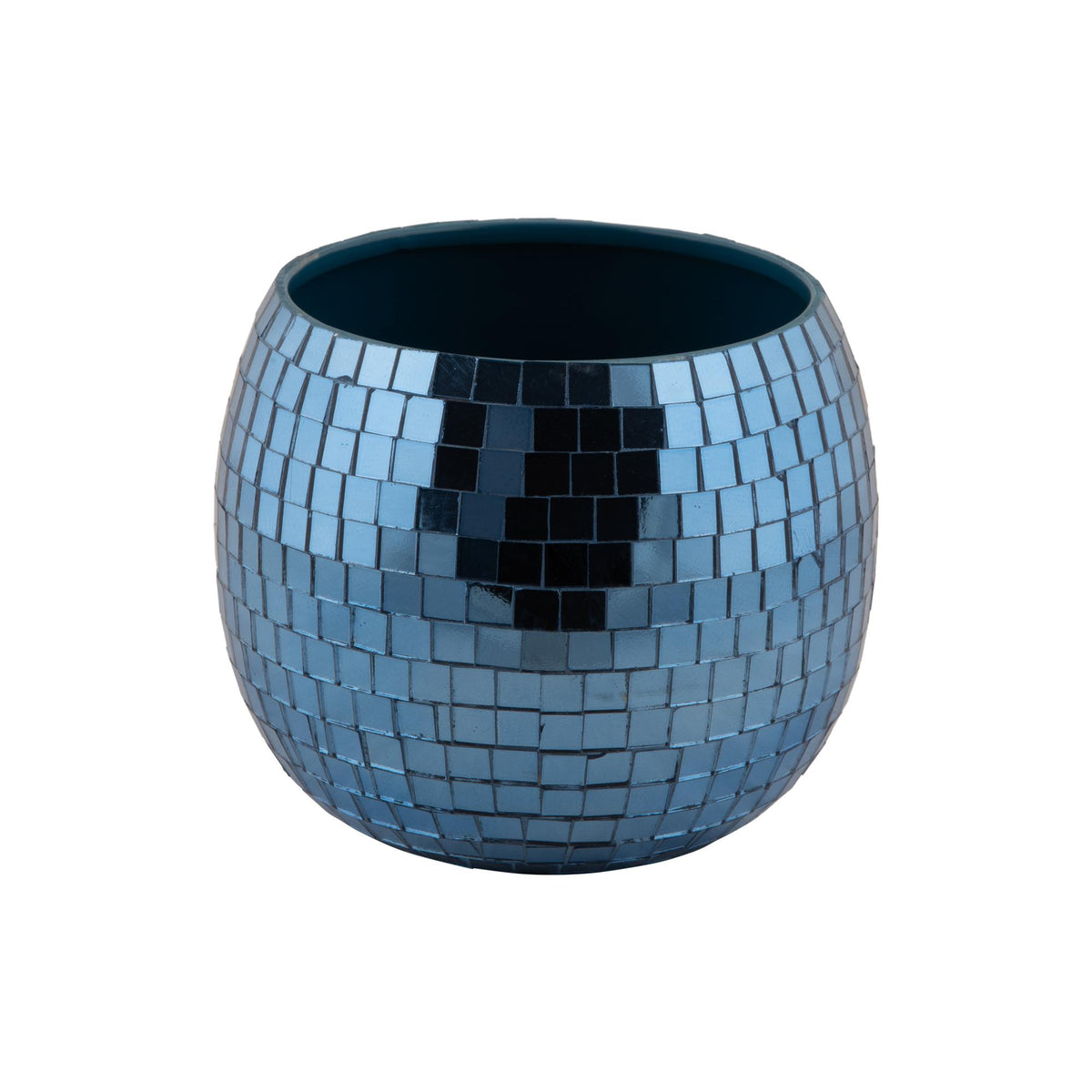 Present Time bloempot Mirror Globe - blauw - Ø18cm