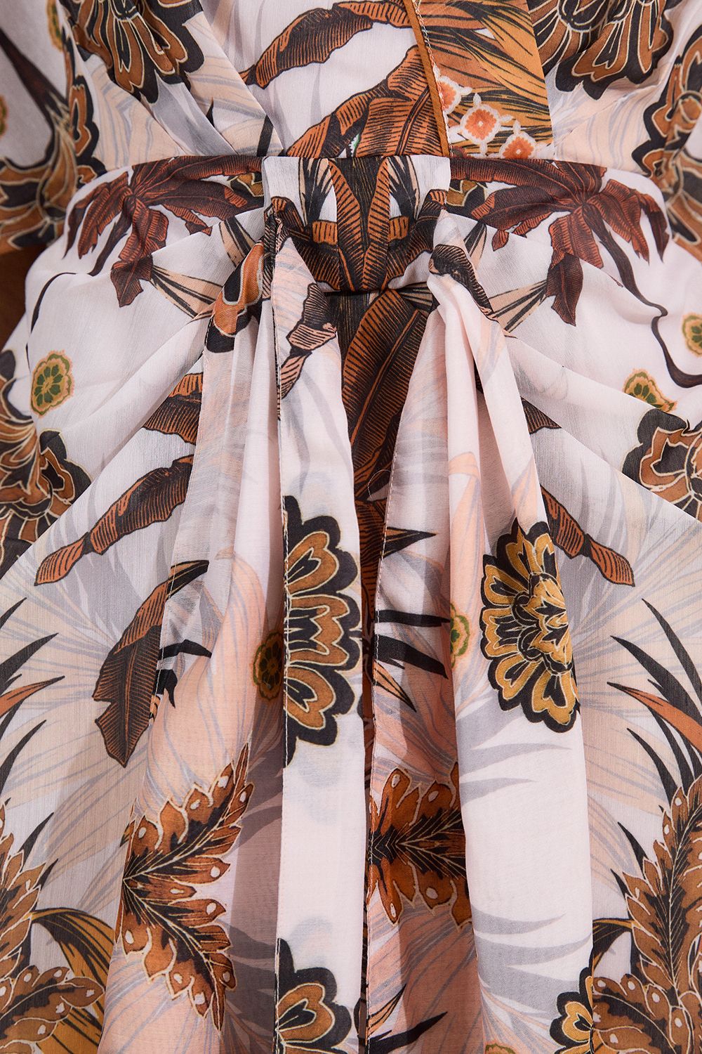 KarenMillen Petite Abstract Print Cotton Kimono Sleeve Woven Mini Dress