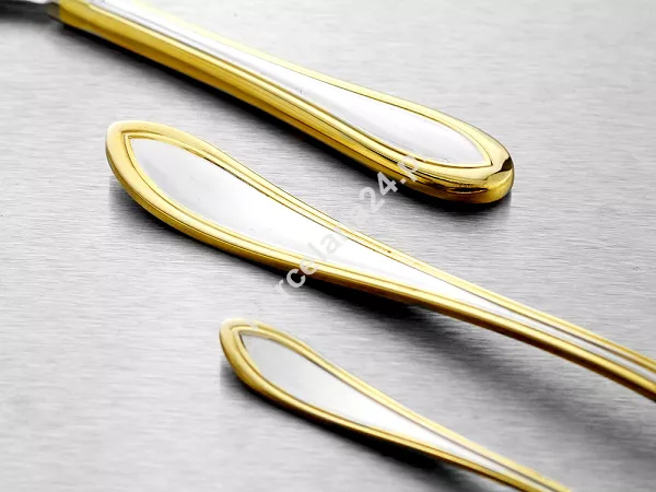 Komplet sztućców 24 cz. na 6 osób Hisar - Avsa Gold (3.0/2.5 mm) złocone