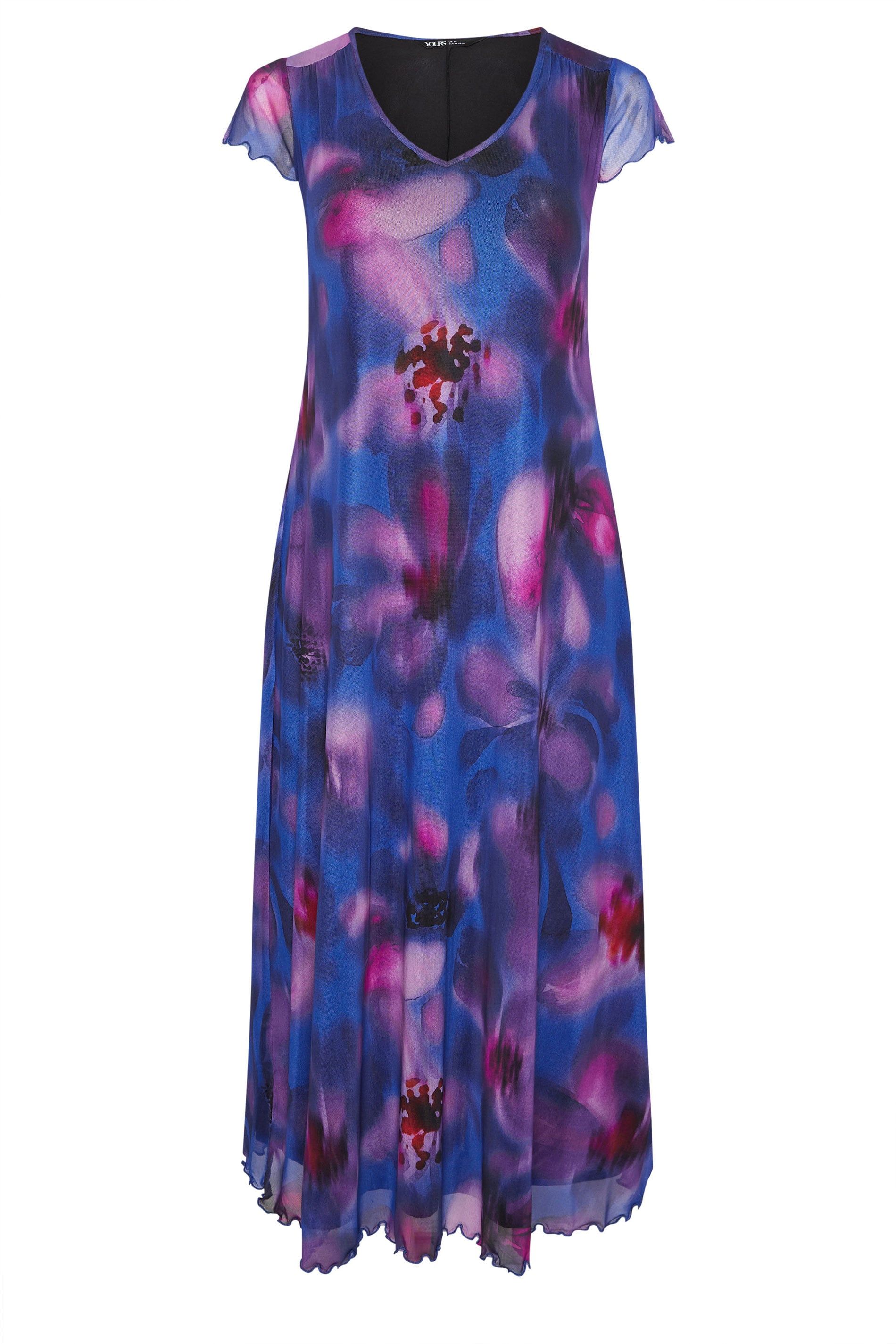Yours Floral Mesh Maxi Dress