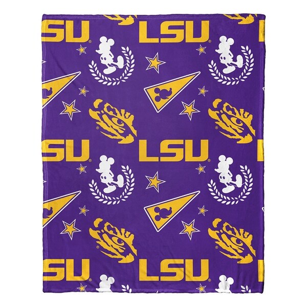 COL - COB 312 LSU Pennant Mickey Hugger Pillow & Silk Touch Throw Set