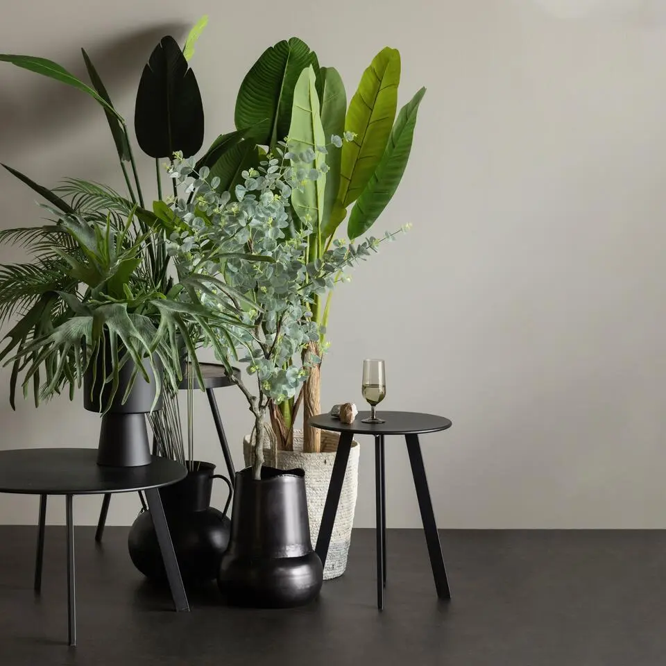 WOOOD Fer Bijzettafel Tuin - Metaal - Zwart - 40x&Oslash;70