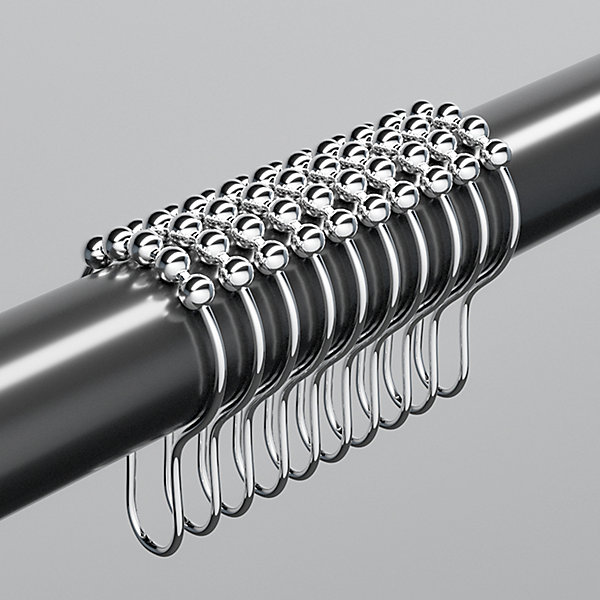 BASHLWUA 12x 38mm Anneaux de Douche Anneaux de Rideau de Douche Anneaux de Suspension en Acier Inoxydable avec système Coulissant