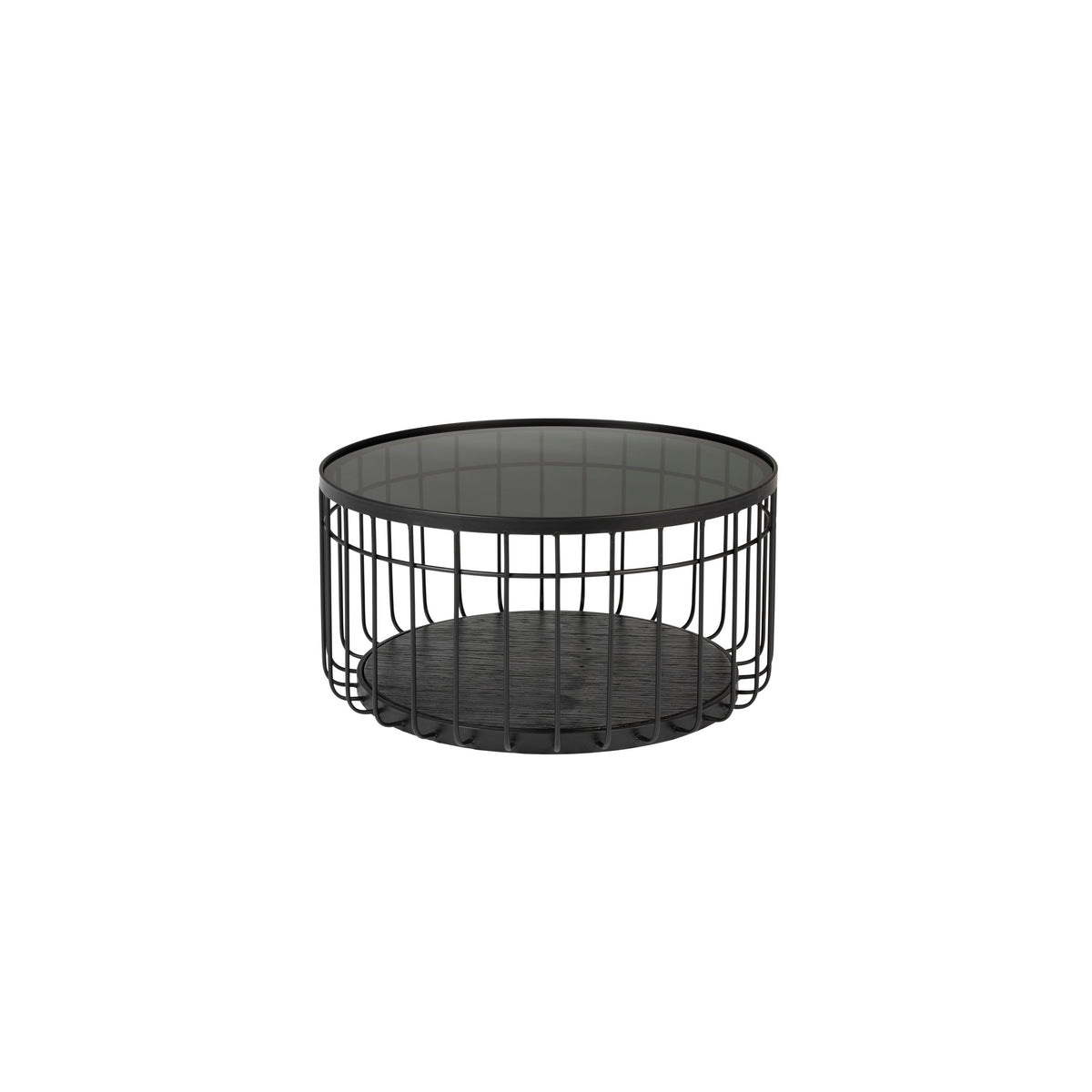 Housecraft Living Lance Salontafel Rond 60 cm Glas/ Metaal Zwart